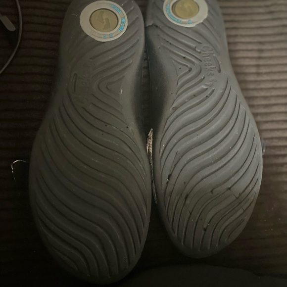 Cheeks Exercise Sandals Womens 10 Black Rubber Patterned Slip On Slides - Picture 7 of 7